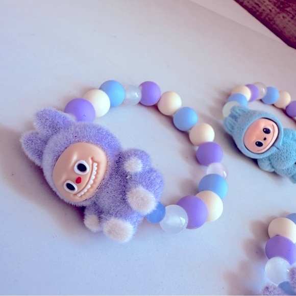 NWOT 1 Handmade Labubu Colored Beaded Bracelet for Kids - Picture 3 of 4